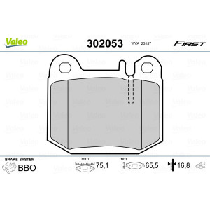 VALEO 302053 Brzdové platničky Zadné pre