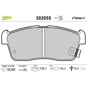 VALEO 302055 Pastillas de freno Delantero para