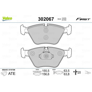 VALEO 302067 Brzdové platničky Predné pre