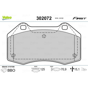 VALEO 302072 Klocki hamulcowe Przód dla