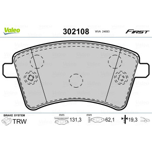 VALEO 302108 Brzdové platničky Predné pre