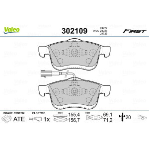 VALEO 302109 Pastiglie freno Anteriore per