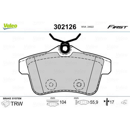 VALEO 302126 Brake Pads Set Rear for
