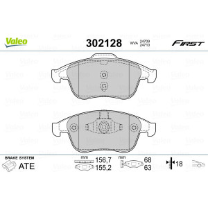 VALEO 302128 Pastiglie freno Anteriore per