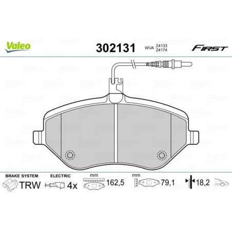 VALEO 302131 Klocki hamulcowe Przód dla