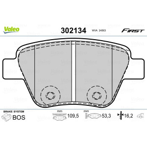 VALEO 302134 Pastiglie freno Posteriore per