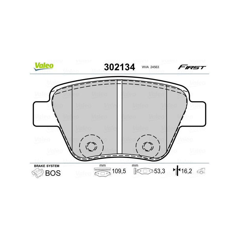 VALEO 302134 Bremsbeläge Hinten für