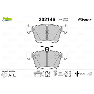 VALEO 302146 Pastiglie freno Posteriore per