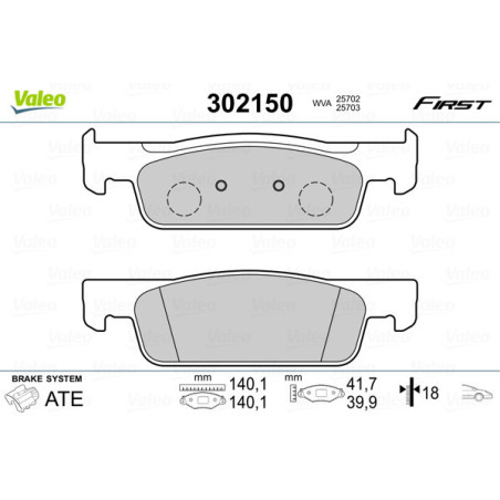 VALEO 302150 Pastiglie freno Anteriore per