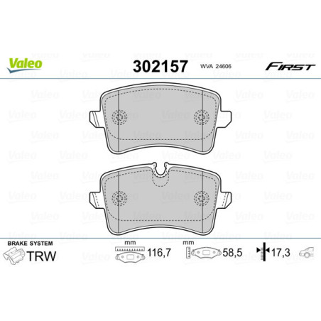 VALEO 302157 Klocki hamulcowe Tył dla