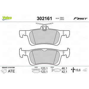 VALEO 302161 Brzdové platničky Zadné pre