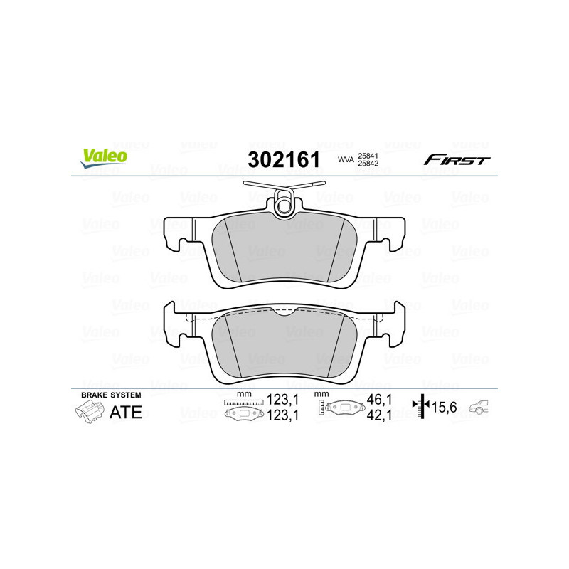 VALEO 302161 Brake Pads Set Rear for