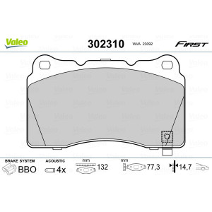 VALEO 302310 Pastiglie freno Anteriore per