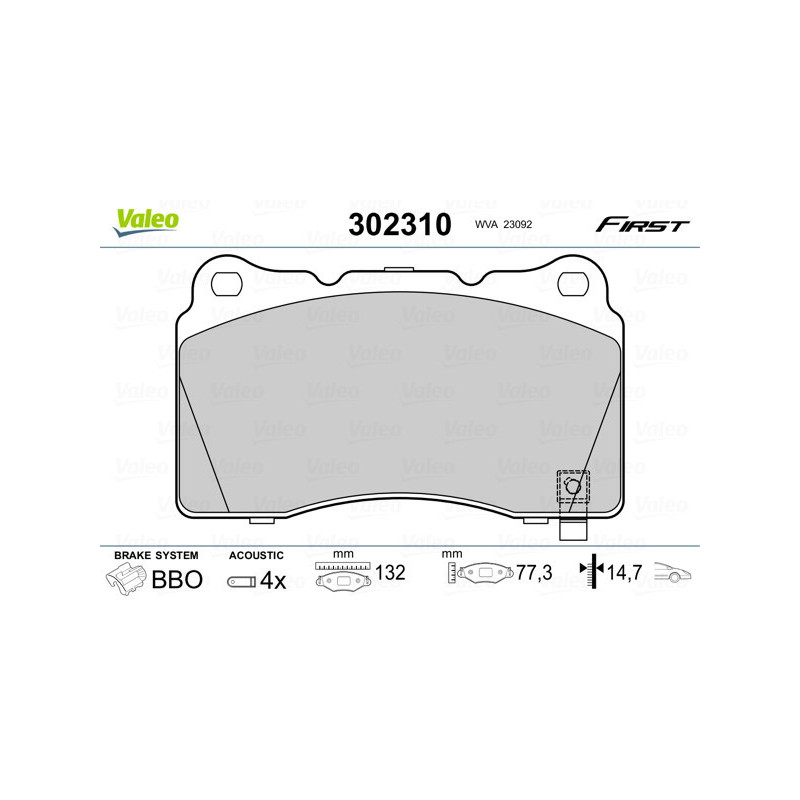 VALEO 302310 Klocki hamulcowe Przód dla