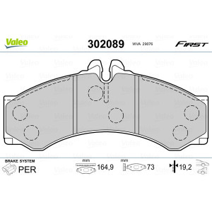 VALEO 302089 Pastiglie freno Anteriore per  Posteriore per