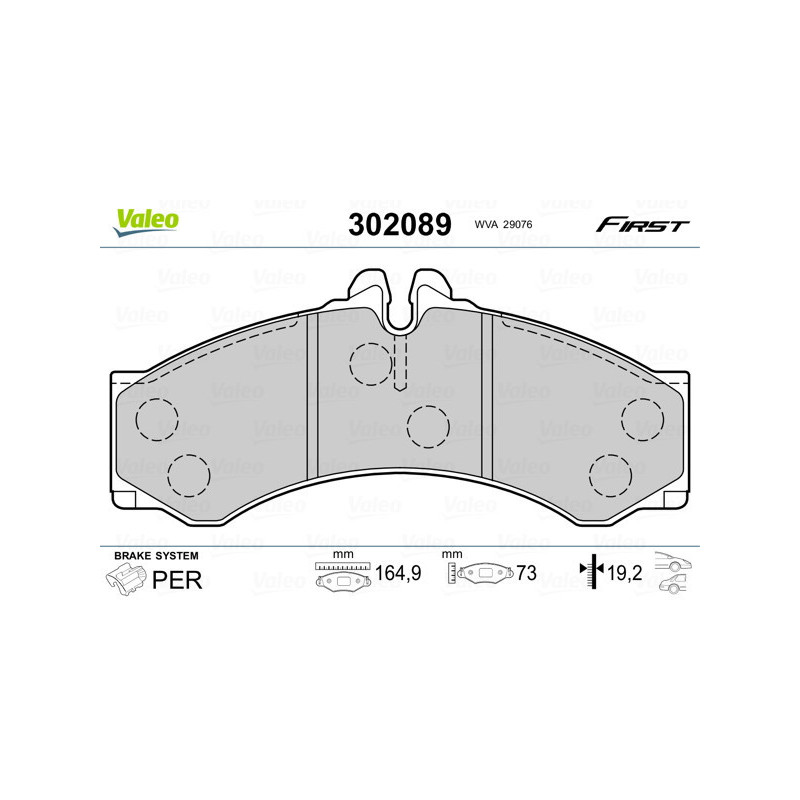 VALEO 302089 Klocki hamulcowe Przód dla  Tył dla