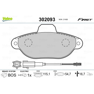 VALEO 302093 Klocki hamulcowe Przód dla