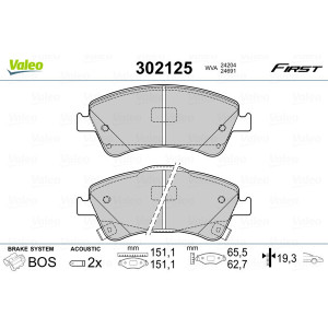VALEO 302125 Pastiglie freno Anteriore per