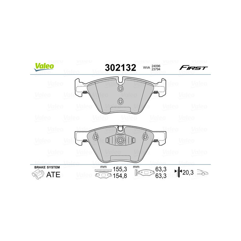 VALEO 302132 Plaquettes de frein Avant pour