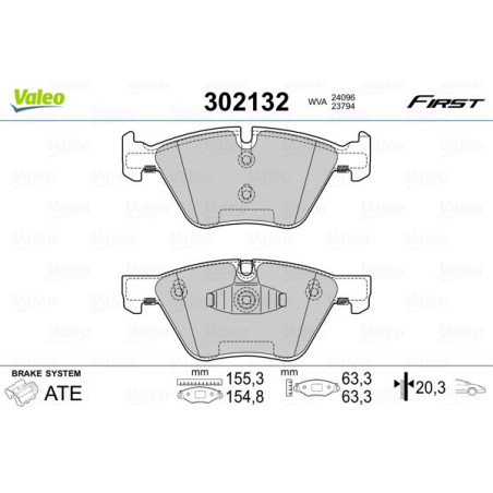 VALEO 302132 Pastillas de freno Delantero para