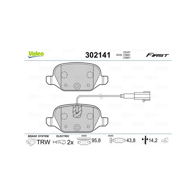 VALEO 302141 Klocki hamulcowe Tył dla