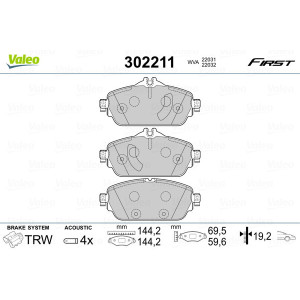 VALEO 302211 Pastillas de freno Delantero para