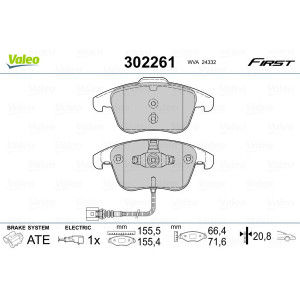VALEO 302261 Pastillas de freno Delantero para