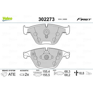 VALEO 302273 Pastillas de freno Delantero para