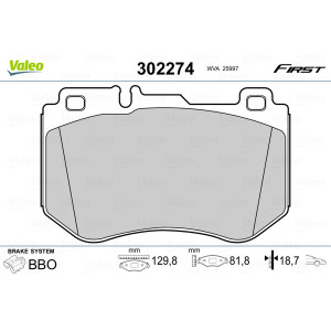 VALEO 302274 Klocki hamulcowe Przód dla