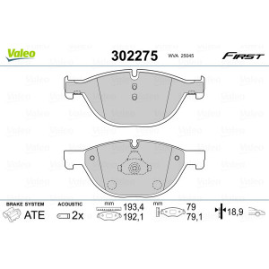 VALEO 302275 Pastillas de freno Delantero para