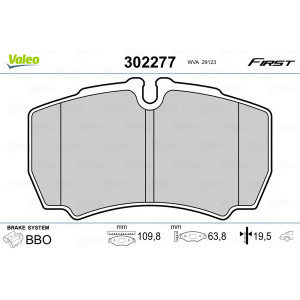 VALEO 302277 Brake Pads Set Rear for