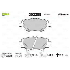 VALEO 302288 Brzdové platničky Zadné pre