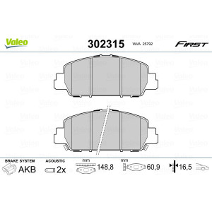 VALEO 302315 Klocki hamulcowe Przód dla