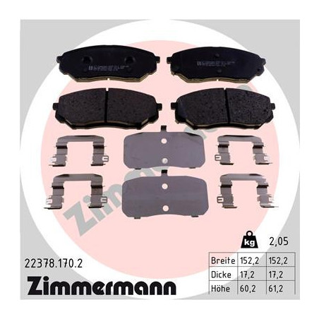 ZIMMERMANN 22378.170.2 Bremsbeläge Vorne für