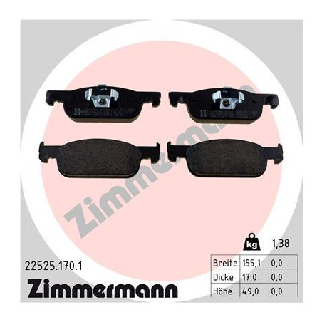 ZIMMERMANN 22525.170.1 Brake Pads Set