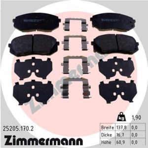 ZIMMERMANN 25205.170.2 Brzdové platničky Predné pre