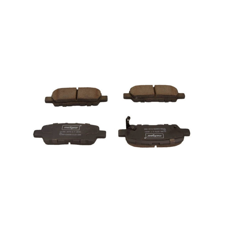 MAXGEAR 19-3381 Brzdové destičky zadní pro Juke Koleos Altima FX Q50 G Teana EX Q60 Q70 Tiida Leaf M