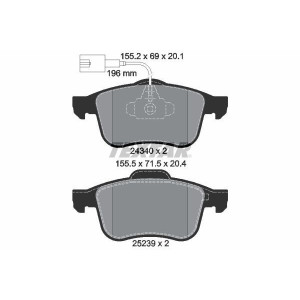 TEXTAR 2434001 Brake Pads Set Front for Giulietta Dart