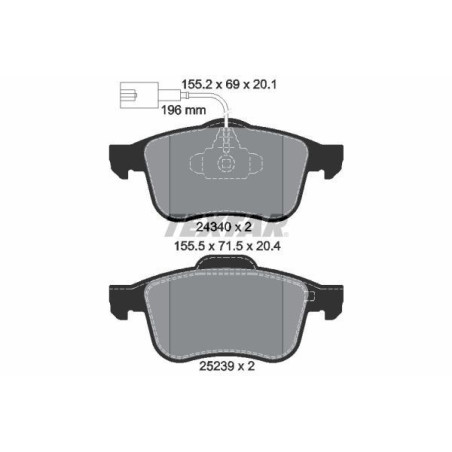 TEXTAR 2434001 Brake Pads Set Front for Giulietta Dart