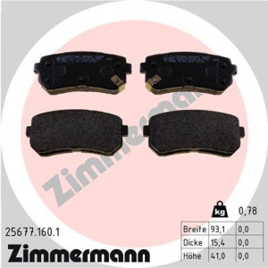 ZIMMERMANN 25677.160.1 Pastillas de freno Trasero para