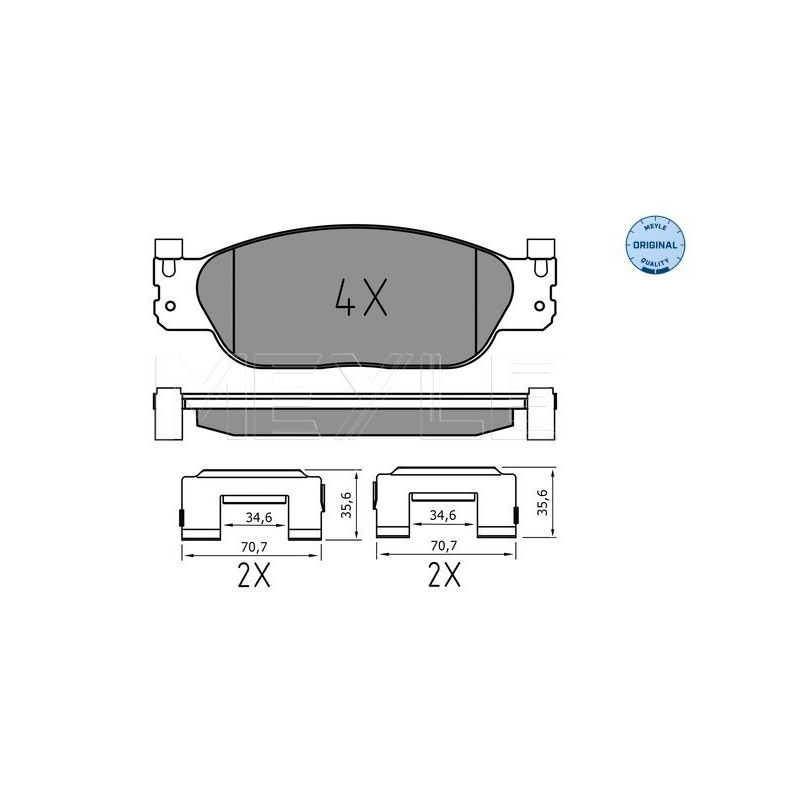 MEYLE 025 234 2318 Brake Pads Set Front for Jaguar S-Type