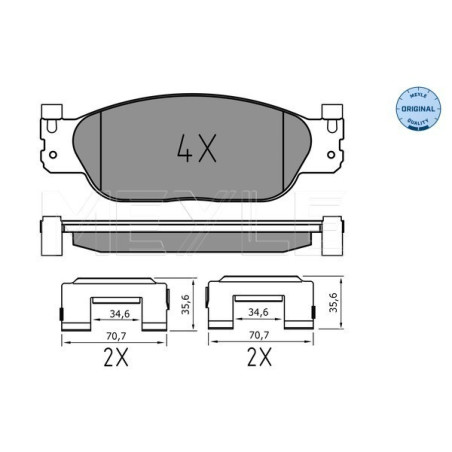 MEYLE 025 234 2318 Brzdové destičky přední pro Jaguar S-Type