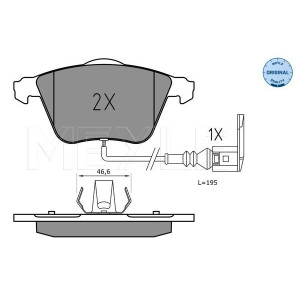 MEYLE 025 240 2120 Brake Pads Set Front for A3 Golf TT Scirocco
