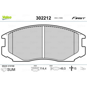 VALEO 302212 Pastillas de freno Delantero para