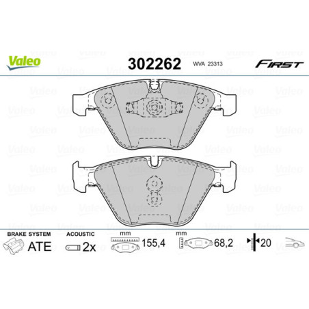 VALEO 302262 Klocki hamulcowe Przód dla