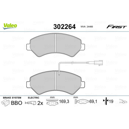 VALEO 302264 Plaquettes de frein Avant pour