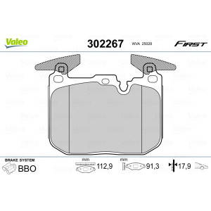 VALEO 302267 Brzdové platničky Predné pre