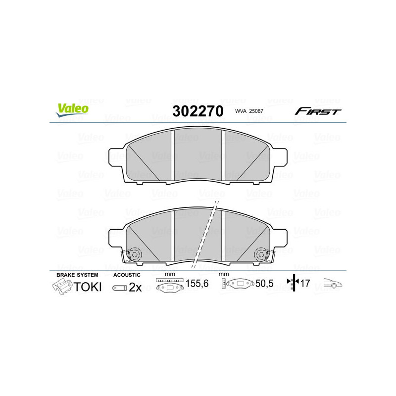 VALEO 302270 Klocki hamulcowe Przód dla