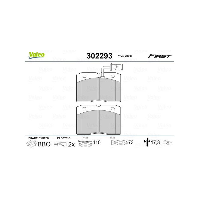 VALEO 302293 Plaquettes de frein Avant pour
