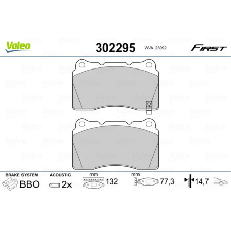 VALEO 302295 Plaquettes de frein Avant pour